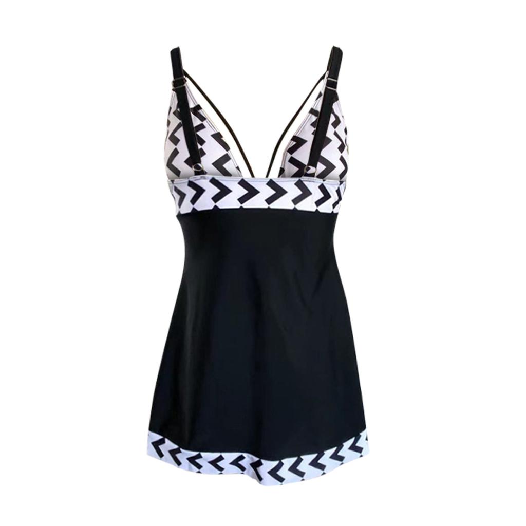 Women's Split Swimsuit Conservative Dress Boxer Shorts Swimsuit Open Back Swimsuit