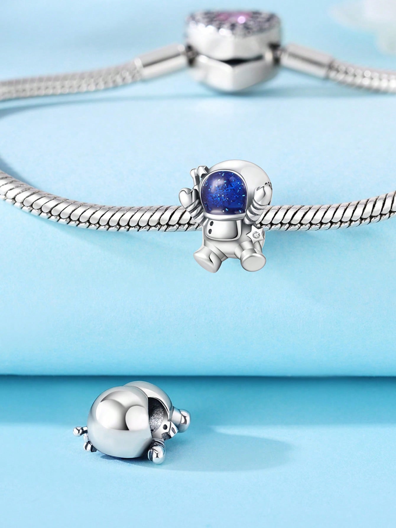 

Charms Plata Copper Colors Gemstone Moon Stars Beads Charm Pendant For Original Bracelet For Women Diy Jewelry Love Gift