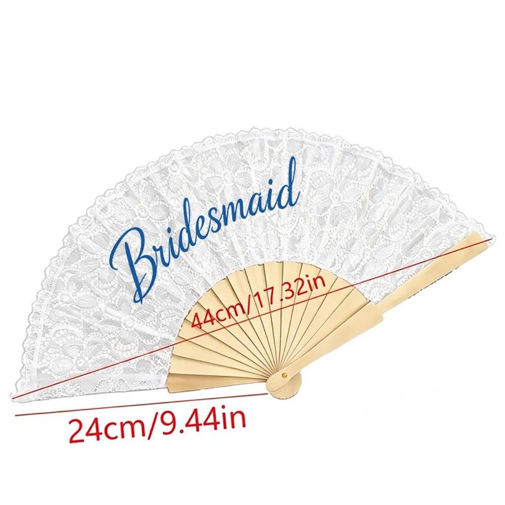 Fashion Exquisite Lace Bridal Fan Handheld Elegant Single Party Decoration Fan Retro Dance Fan Wedding Travel