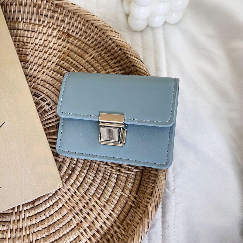 Portfel damski w stylu koreańskim: Prosty, Przenośny, Design z Klapką i Metalową Klamrą, Uchwyt na Karty, Portmonetka dla Uczniów.