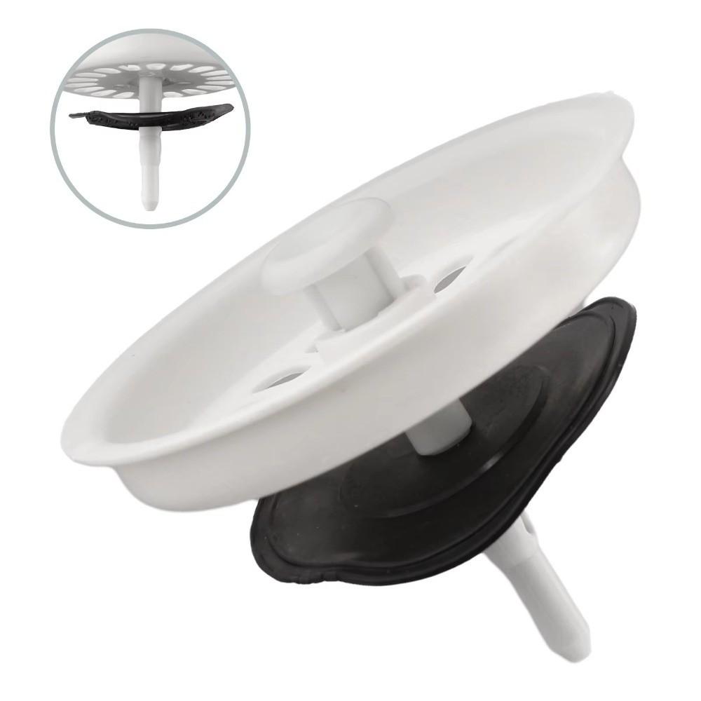 Tappo Filtro Bianco in Plastica per Lavandino Rete Fine Scarico Acqua Lavabo Filtro Scarico Cucina Tappo Lavabo