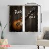 2D Flat Printing 2pcs Party Curtains Rock Guitar Protecting Privacy Festive Wall Decor for Apartment Decoration