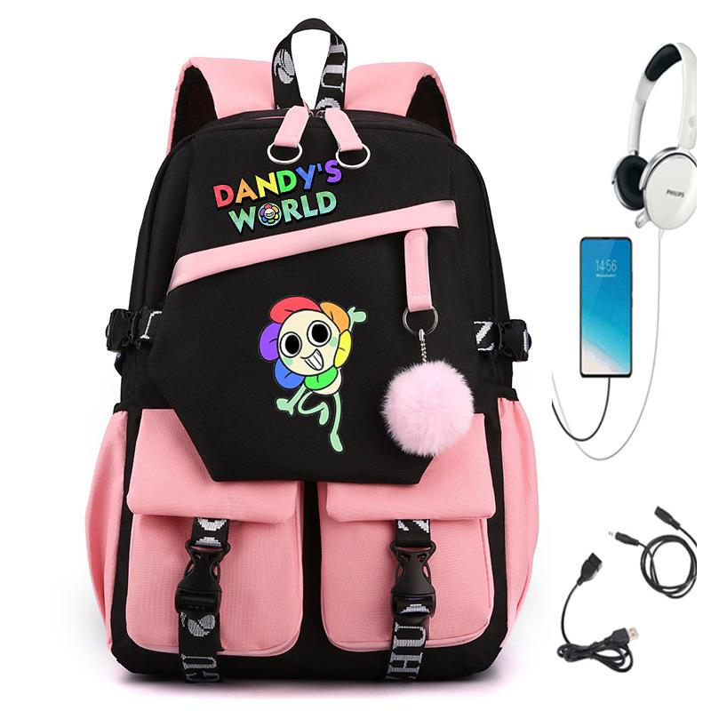 Personalized Printed USB Backpack, Large Capacity Korean Version of Trendy Primary and Secondary School Schoolbag