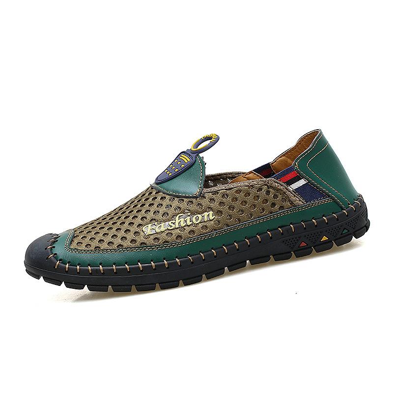 Soft-soled Non-slip Outdoor Men's Shoes Breathable Mesh Handmade Casual Shoes