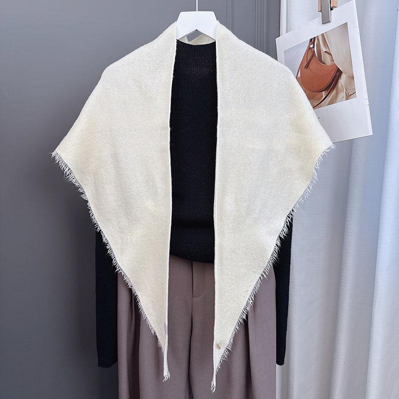 AIM physical wool triangle scarf, women's fringed casual loose literary scarf shawl, soft and skin-friendly scarf