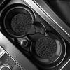 Car Cup Holder Coasters, 2 Pack Universal Auto Anti Slip Ert Coaster with A Finger Notch, Cute Car Assecories for Women - Black Leopard Print