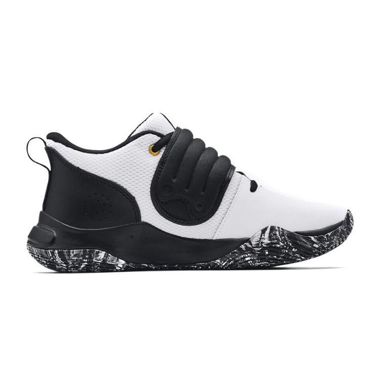 Under Armour Zone BB GS White Black Gold Kids Sneakers 3024262-102