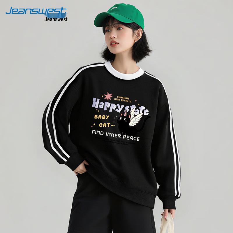 

JEANSWEST Women s Angel Cat Graphic Crewneck Sweatshirt 2XL