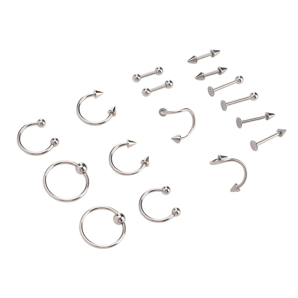 Nose Studs Set Stainless Steel Exquisite Different Shapes Safe Smoothing Polished Surfaces Nose Studs for Women
