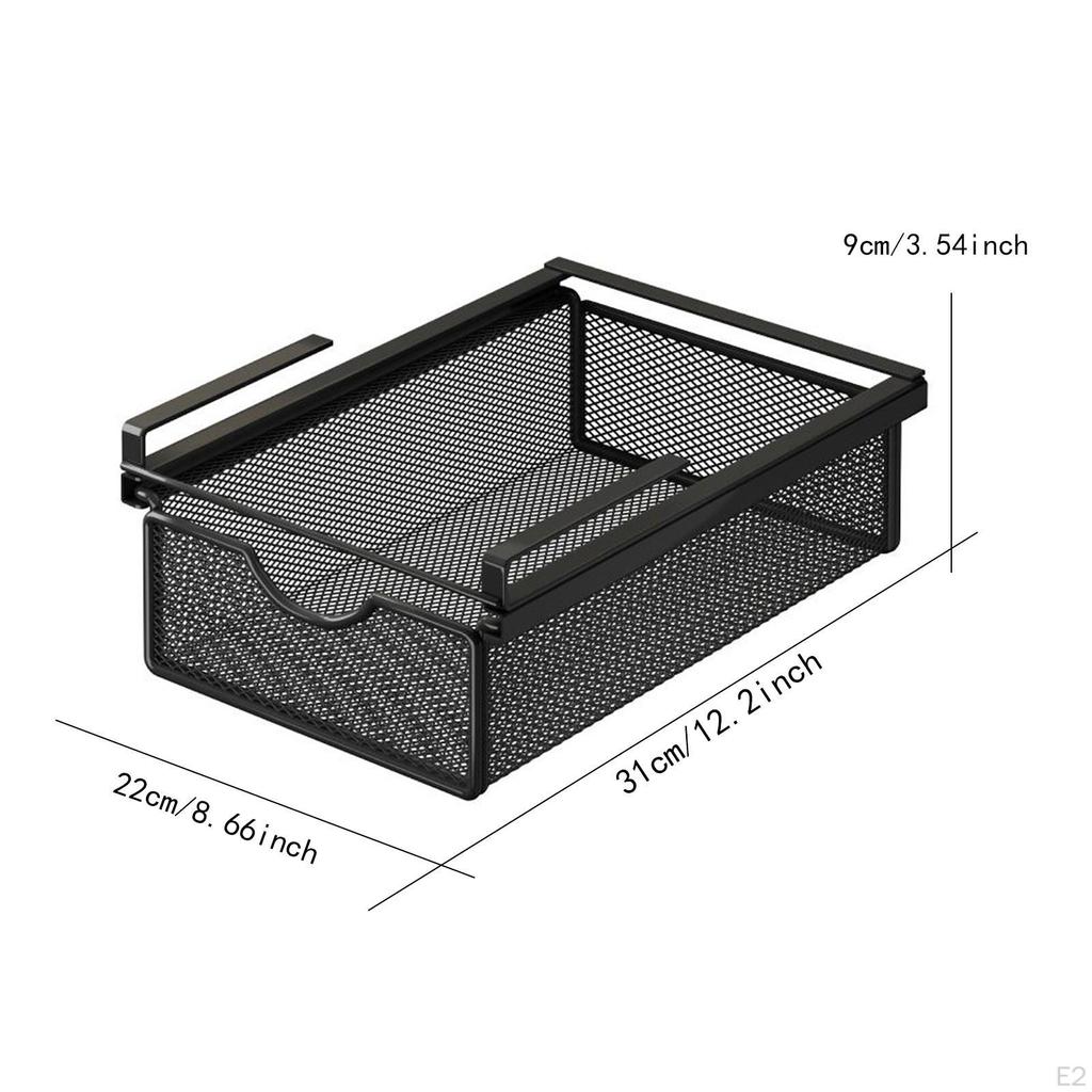 Hanging Pull-out Drawer, Space-saving Wire Mesh Storage Basket for Bedroom, Kitchen