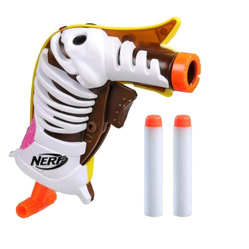 Hasbro Nerf Micro Shot Fortnite Peely Bone Mini Blaster, Design Based on Fortnite Peely Bone, Includes 2 Nerf Elite Darts, Fortnite Nerf Blaster F7672