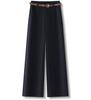 Premium Coffee Wool Wide-Leg Women's Pants - New 2025 Autumn/Winter High-Waisted Slimming Loose Fit, Plus Velvet Thick Straight-Leg.