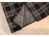 Plaid Tweed High Waist Midi Skirt - Korean Style, Thickened, Warm, Elastic, with Slit.