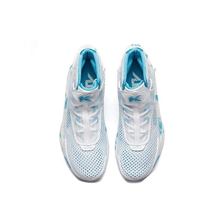 New Anta KT5 Cushioning Anti Slip And Wear Resistant High Top Basketball Shoes Men's White Blue 112021101-3