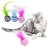 Feather Teaser Cat Toy Interactive Feather Ball for Cats Foam Ball Throwing Interactive Plush Toys Pet Supplies Kitten Toys