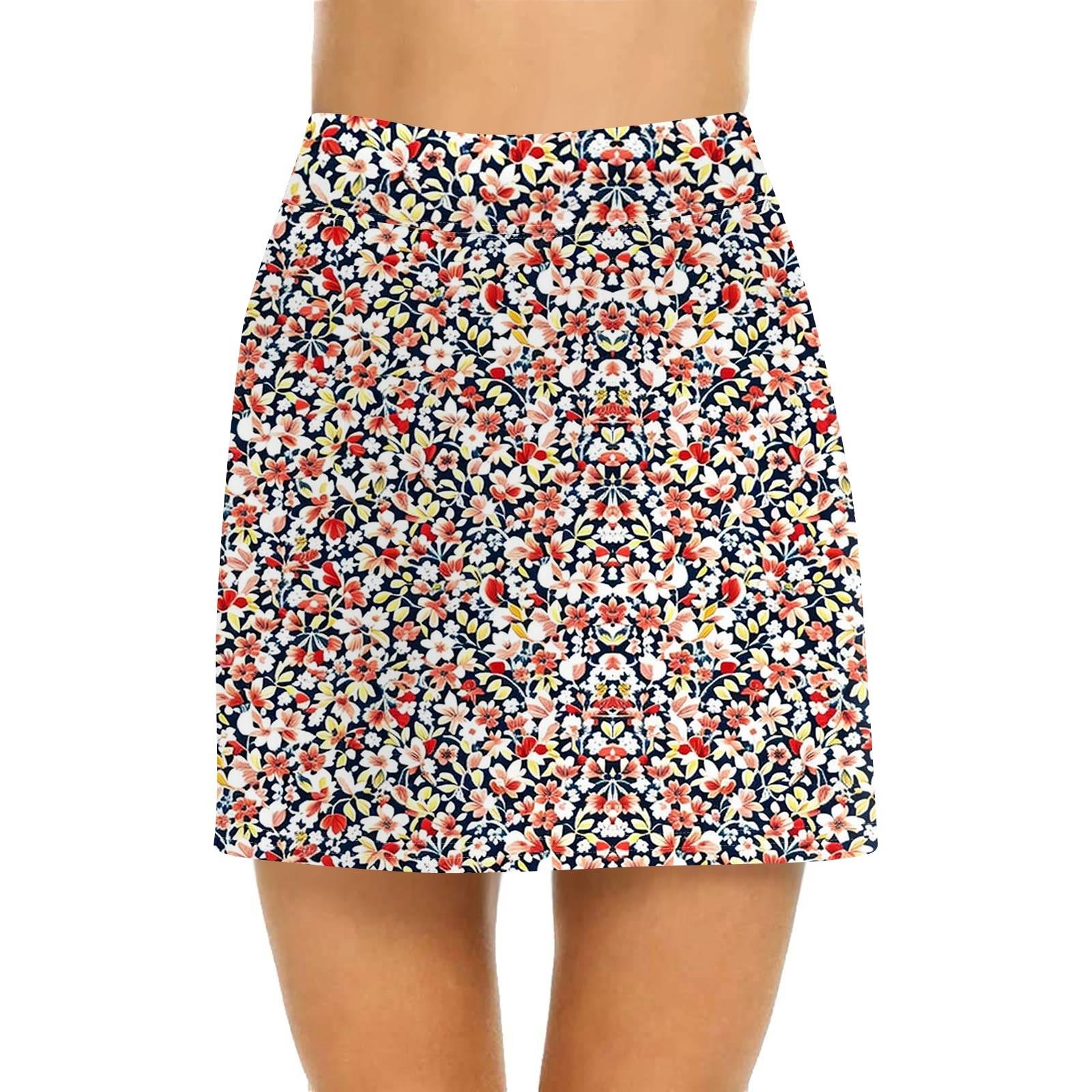 

Женская повседневная юбка с высокой талией и принтом, короткая юбка-полусолнце, спортивная юбка, плиссированная юбка M