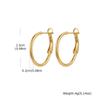 Wind stainless steel geometric large plain ring earrings plated with 18k gold simple earrings women's multi-specification 2mm, 4mm