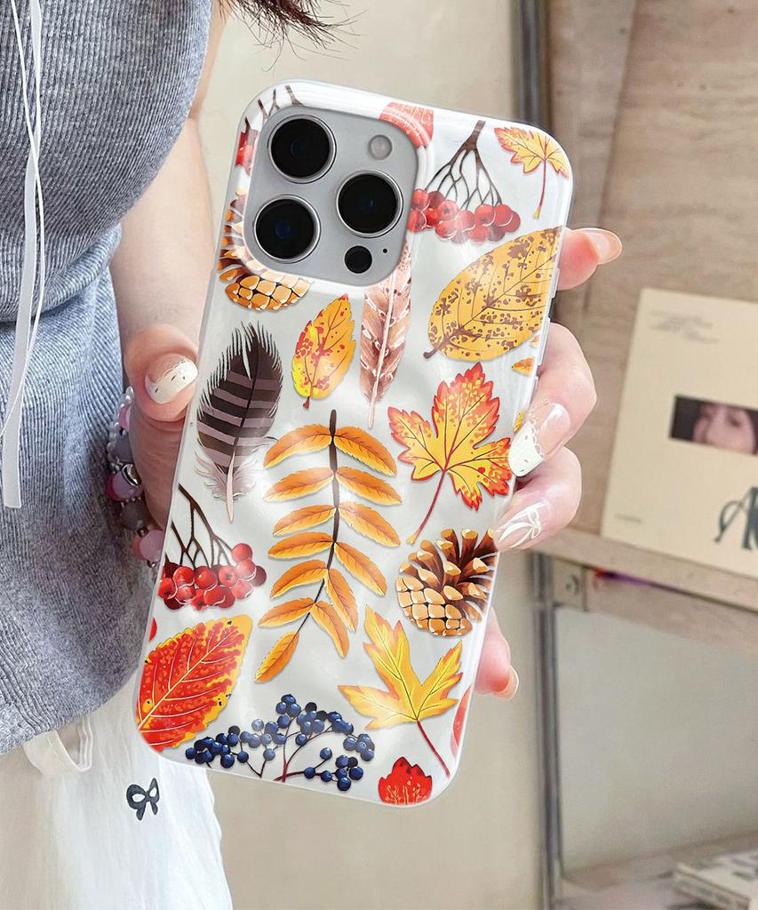 Autumn Maple Leaves Phone Case For IPhone 17 Air 16 15 14 13 12 11 Pro Max Cover Case For IPhone 16 15 14 Plus Case Funda Coque