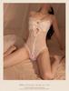 Women's French Mesh & Lace Erotic Lingerie Bodysuit with Bow