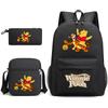 3-Piece Winnie The Pooh School Bag Kids Backpack Boy Girl School Bag Daily Backpack Mochira Shoulder Bag Set