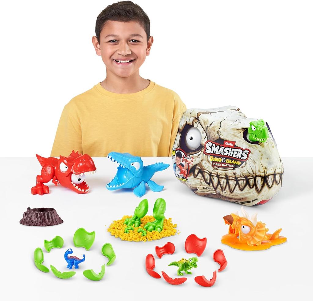 Smashers Dino Island Figursett av ZURU T-Rex (Rød Dino)