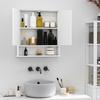 Wall Cabinet Bathroom Shelf 56L X 13W X 58H Cm Double Mirror Door Adjustable Shelf MDF Grey