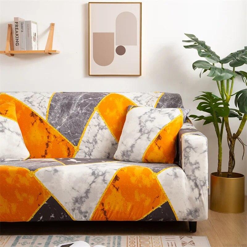 Geometrischer elastischer Sofabezug für Wohnzimmer, Couchbezug, hochelastischer Sofabezug, Möbelschutz, alle Bezüge, Heimdekoration