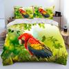 Colorful Parrot Macaws Birds Comforter Bedding Set,Duvet Cover Bed Set Quilt Cover Pillowcase,King Queen Size Bedding Set Adult
