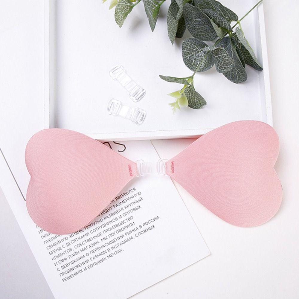 1PC Heart Shaped Adhesive Bra Invisible Breast Patch Women Wedding Dress With Small Breasts Gathered Breathable Breast Patch