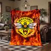 Watford Football Print Flannel Blanket Soft Warm Sofa Bed Throw Blanket For Home Office Bedroom