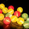 Solar LED Fabric Lantern String Lights - Colorful, Flashing, Starry Sky Decor for Outdoor Courtyard Festivals and Christmas