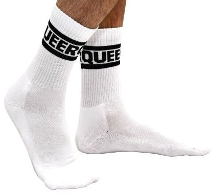 Chaussettes blanches Queer Crew Socks - Mr B - Mister B - CHAUSSETTES