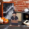 Halloween Wooden Ghost Sign Cute Ghost Witch Pumpkin Tiered Tray Decoration for Home Shelf Mantel Tabletop Windowsill Decor