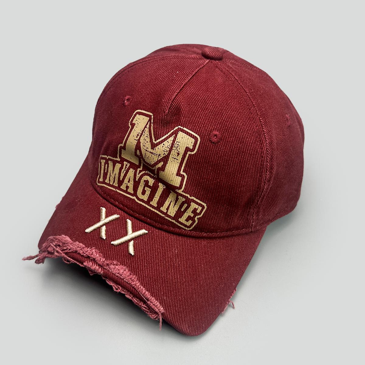 

Broken Style Retro Printed M Letters Baseball Hats New Men Women Sunshade Broken Eave Versatile Street Fashion Niche Peaked Caps 52-60cm