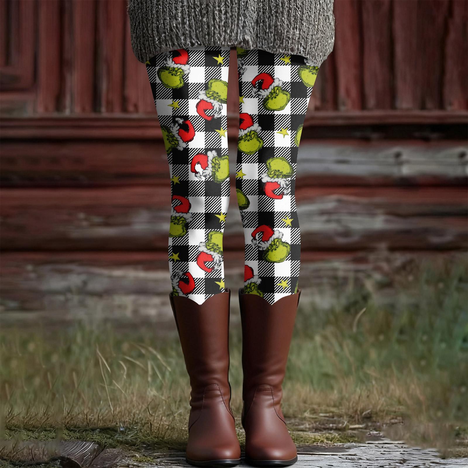 

Women s Casual Fashion Outdoor Christmas Printed Slim Elastic Yoga Pants Cropped Pants S