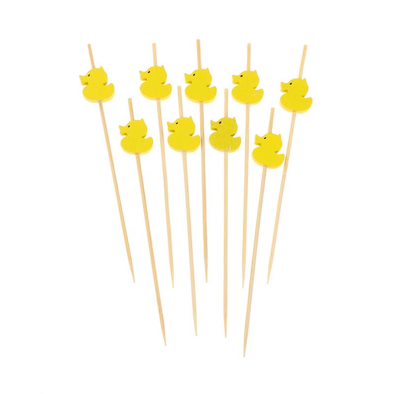 100 Pcs Disposable Bamboo Picks Food Fruit Cocktail Handmade Toothpicks