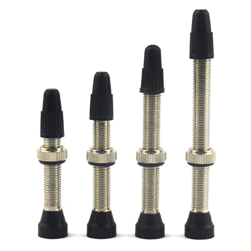 2Pcs 40/60Mm Brass  Alloy Stem Bicycle F/V Presta Tubeless Tire Valve Road Bike