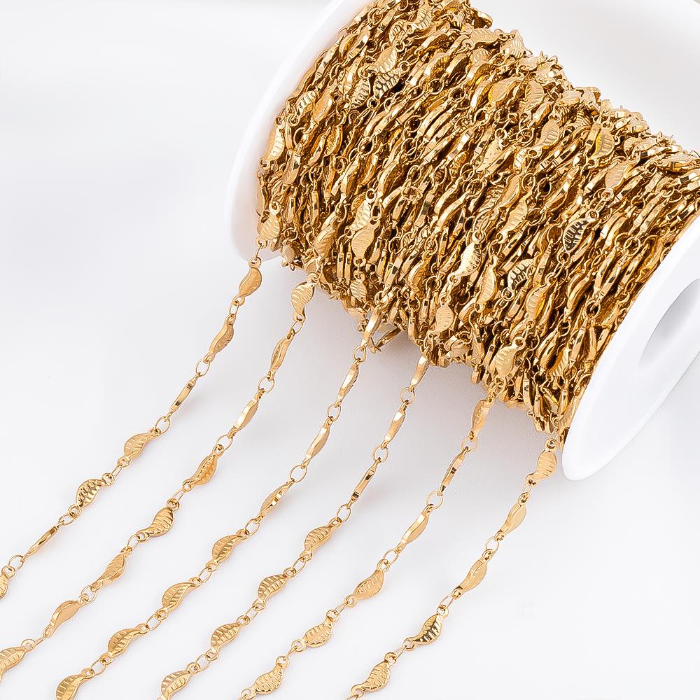 0.5meter 1meter Stainless Steel Flower Chain Roll DIY Jewelry Making Accessories Bulk Chain for Crafts for DIY Necklace Bracelet