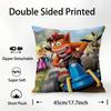 Cartoon Spiel Crashs Bandicoot Kissenbezug Plüschstoff Weicher Kissenbezug Beidseitig bedruckt Kissenbezug Haushaltsgeschenke