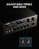 Moukey Erősítő Rendszer Mikrofon Mixer Max Kimenő Teljesítmény 220W Bluetooth Kompatibilis Kétcsatornás Hang Audio Sztereó Erősítő Monitorozás USB, SD, AUX,