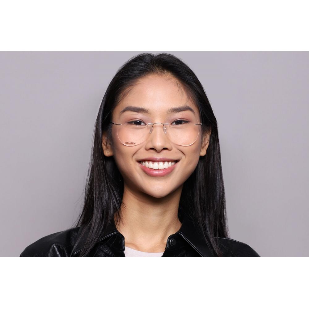 Owalne bezramkowe okulary korekcyjne SmaRtbuy Collection Hani Rt 010 C1 Fashion Unisex