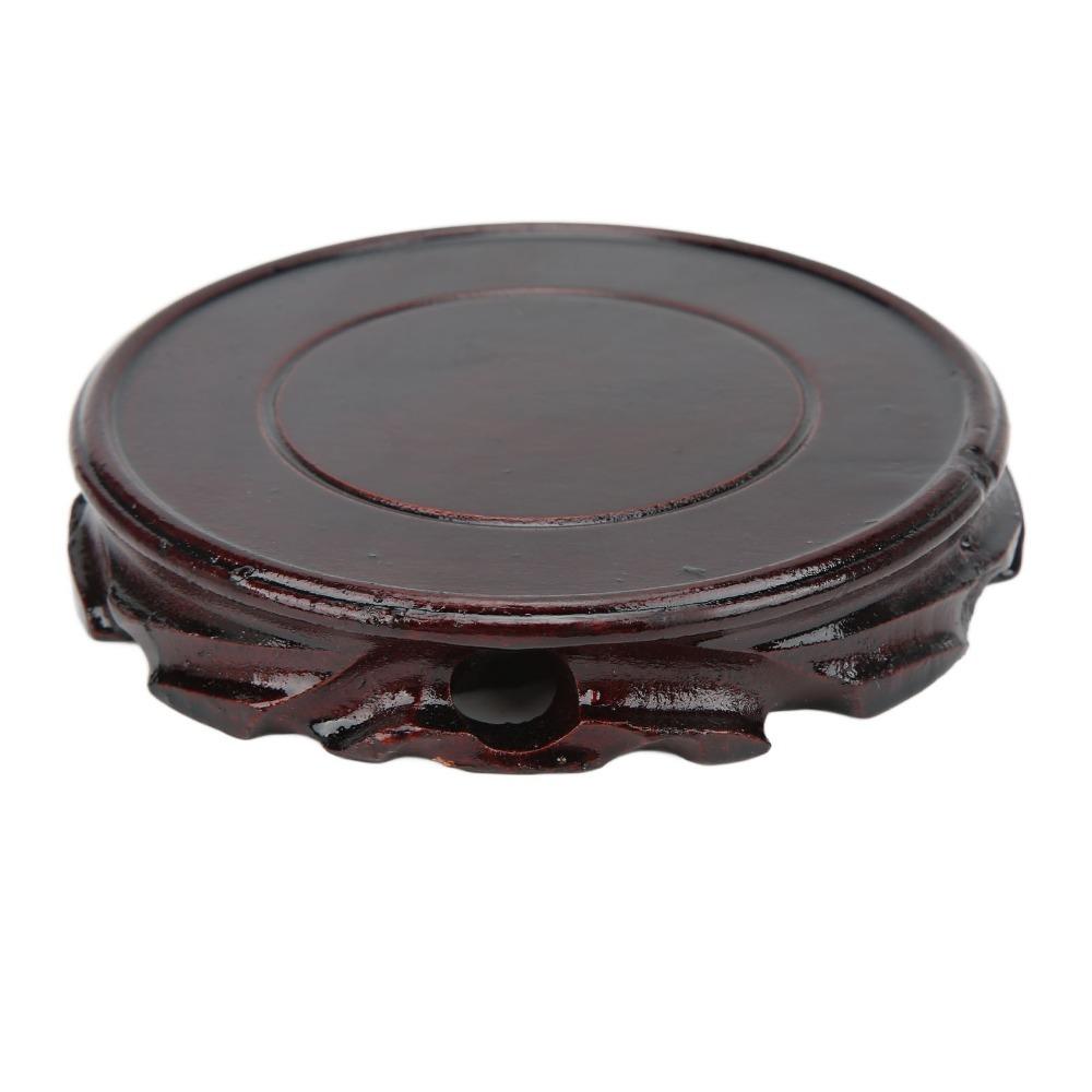 Carved Round Wooden Base Round Wooden Pedestal Base Oriental Display Stand Table Decoration