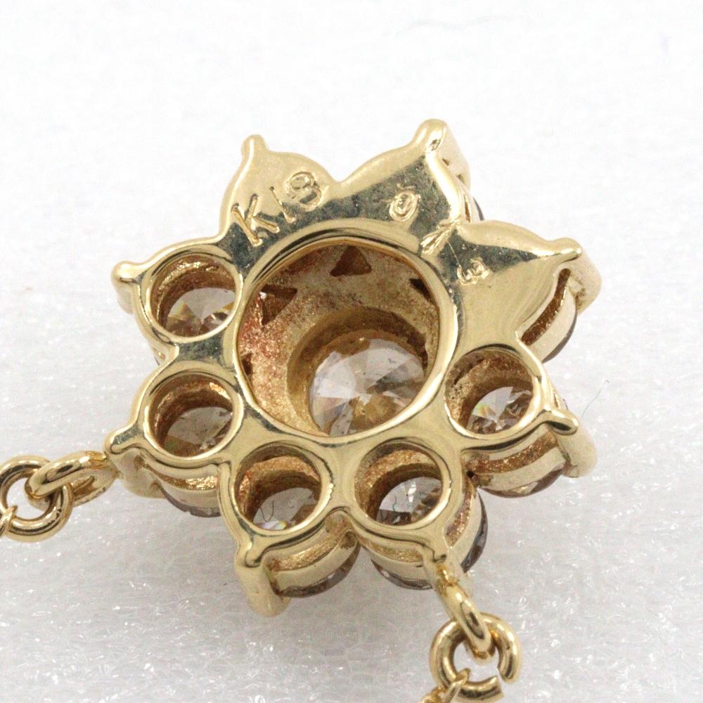 Necklace K18 Yellow Gold/diamond 2.5g Women Used