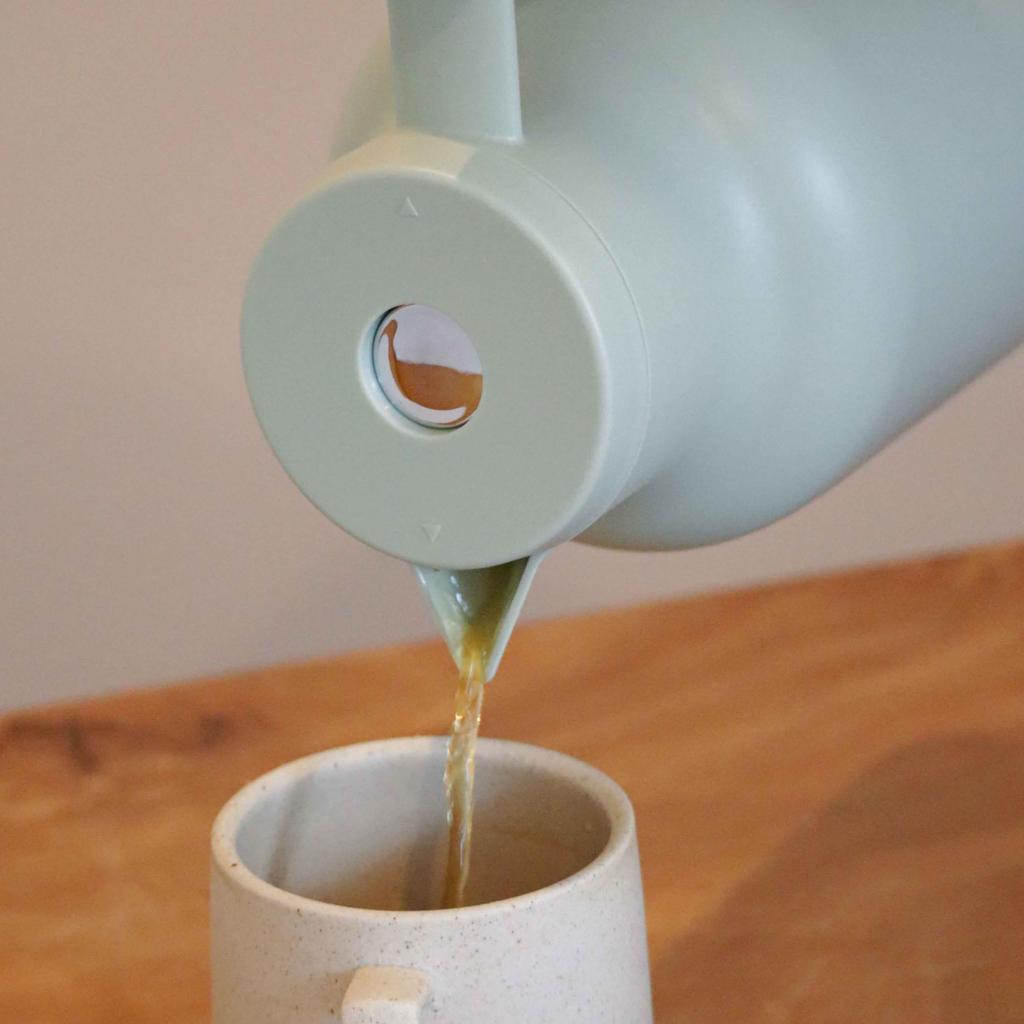 POKETLE Tabletop insulated glass green pot, thermos, 1L,