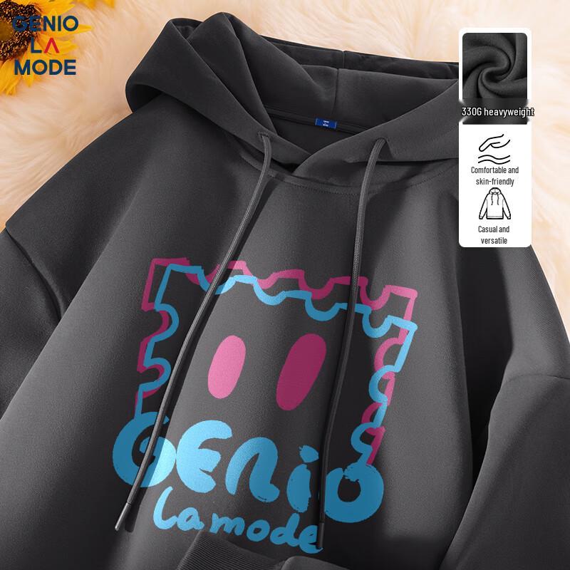 GENIOLAMODE Herren Kapuzensweatshirt mit Buchstabenaufdruck