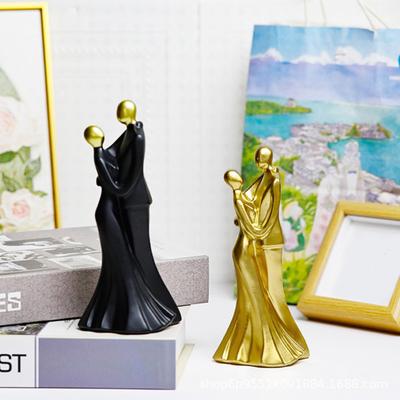 Yousheng Tanzendes Paar Statue Harz Abstraktes Paar Ornament Desktop Umarmendes Paar Skulptur für Schlafzimmer Wohnzimmer Dekor Hochzeitsgeschenk