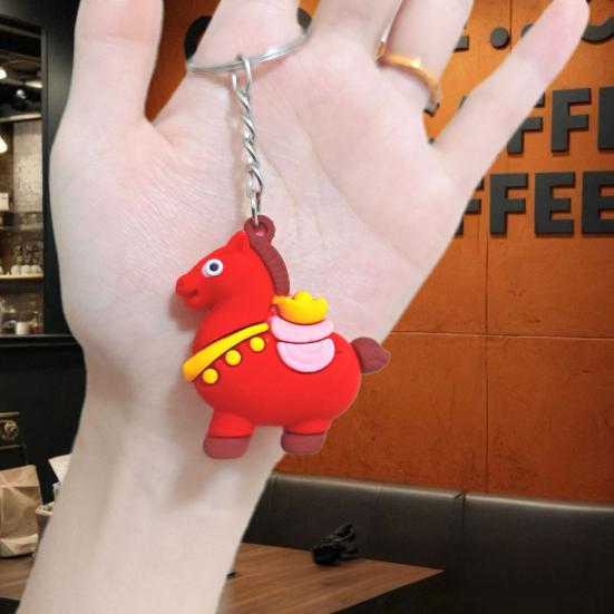 Yousheng 5/10 Stück Jahr des Pferdes 2026 Schlüsselanhänger-Set Chinesisches Tierkreiszeichen Glücksbringer Glückverheißungsvolle Kulturelle Bedeutung Schlüsselanhänger