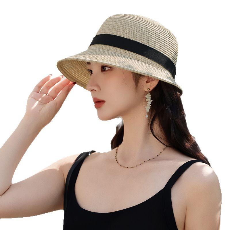 Summer Sunscreen Visor Children Summer Fashion Straw Hat Big Brim Shows Small Face