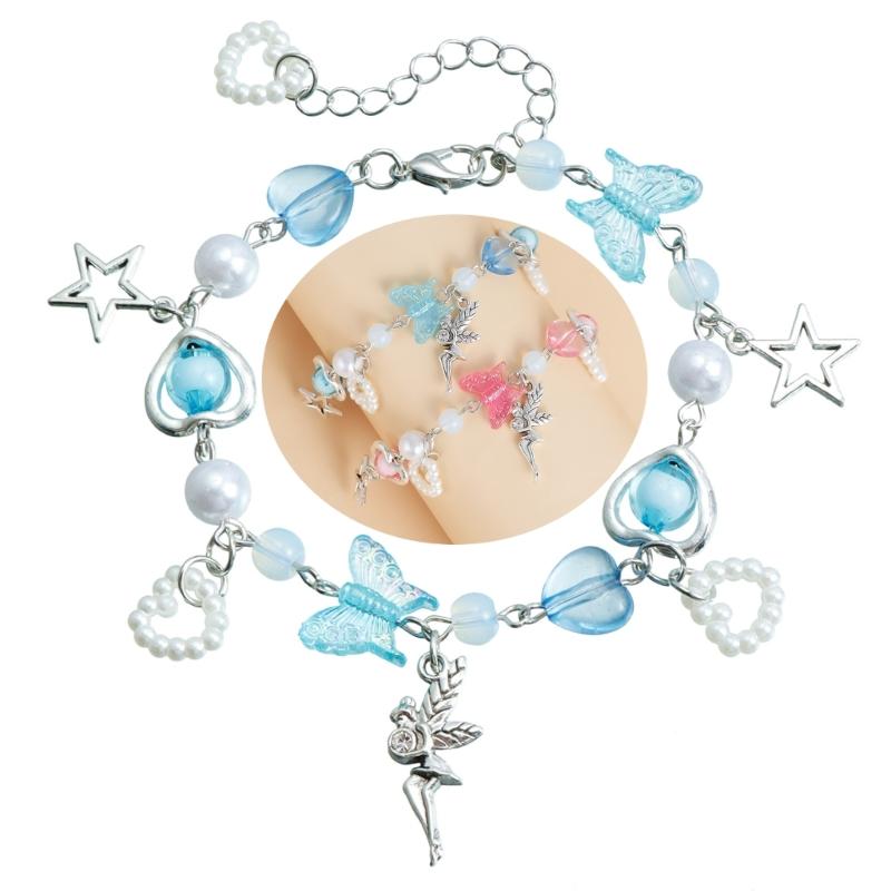 Beach Jewelry Butterfly Heart Star Bracelet for Women Girls Colorful Wristchain