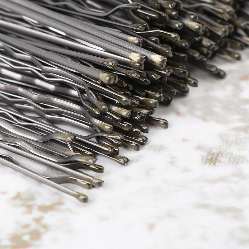 100Pcs Wedding Hair Clips Barrette Hairpins Black Side Wire Folder Styling Tools